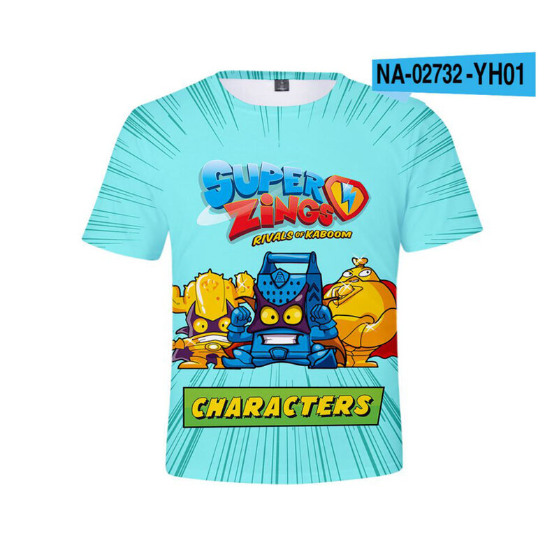 남자와 여자 슈퍼 Zings 옷 새로운 하라주쿠 스타일 클래식 Superzings 게임 3d 인쇄 티셔츠 티셔츠 아이 아기 의류