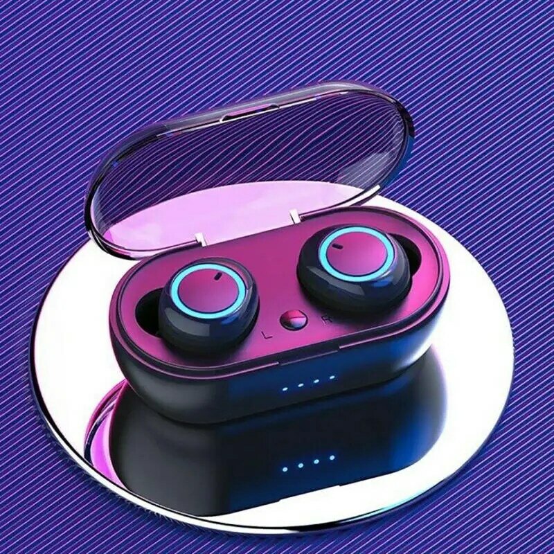 Knupath-ヘッドセット,Bluetooth 5.0経由のワイヤレス,充電ボックス付きステレオゲーミングヘッドセット