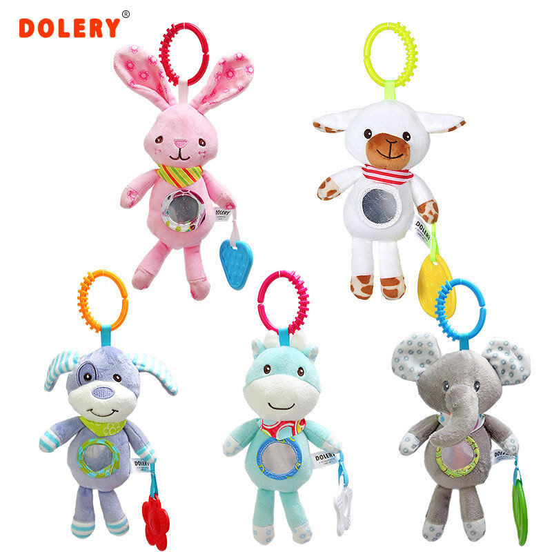 Baby Rattles Stroller Hanging Soft Toy mobile Bed Cute Elephant Rabbit Dog Animal Doll Baby Crib Hanging Bell Toys for 0-12month