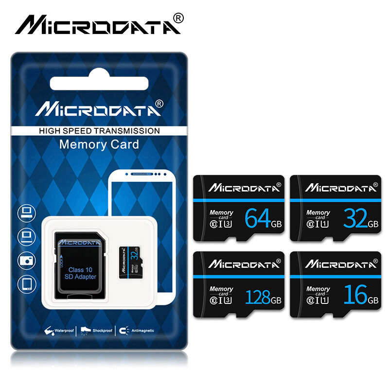 Kartu TF SD Mikro 128GB Kelas 10 Kartu Memori Flash Mmicrosd 8GB 16GB 32GB 64GB 256GB untuk Adaptor Ponsel Pintar Kamera Video Drone