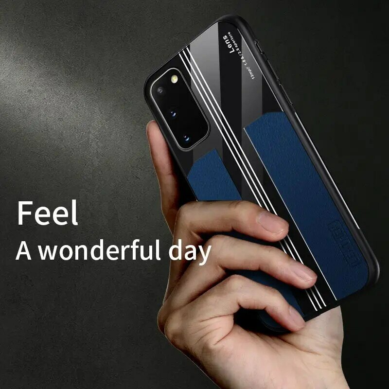 Voor Samsung A51 A71 S10 S20 Note10 Plus Case Leer Voor Samsung S20 Ultra Luxe Cover Acryl Spiegel Siliconen Anti fall