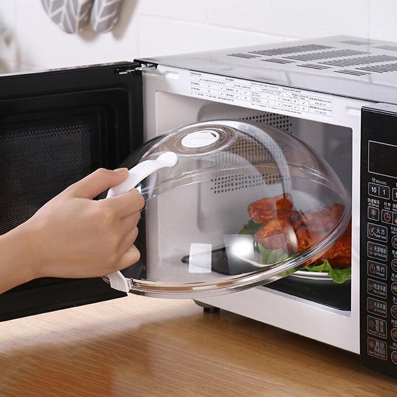 Penutup Anti-muncrat Makanan Microwave Profesional dengan Pegangan Tutup Tahan Panas
