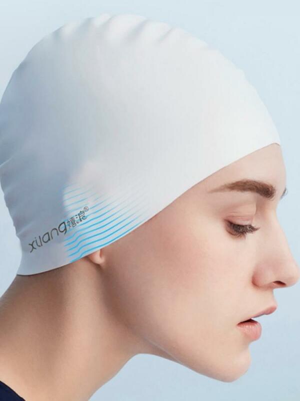 남여 새 스타일 수영 모자 긴 머리 특수 실리콘 수영 모자 울트라 얇은 수영 모자 4 색