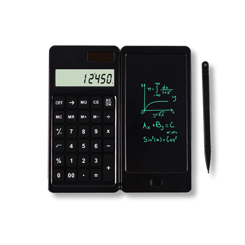The New Solar LCD Tulisan Tangan Papan Kalkulator Bisnis Kantor Belajar Graffiti 6 Inci