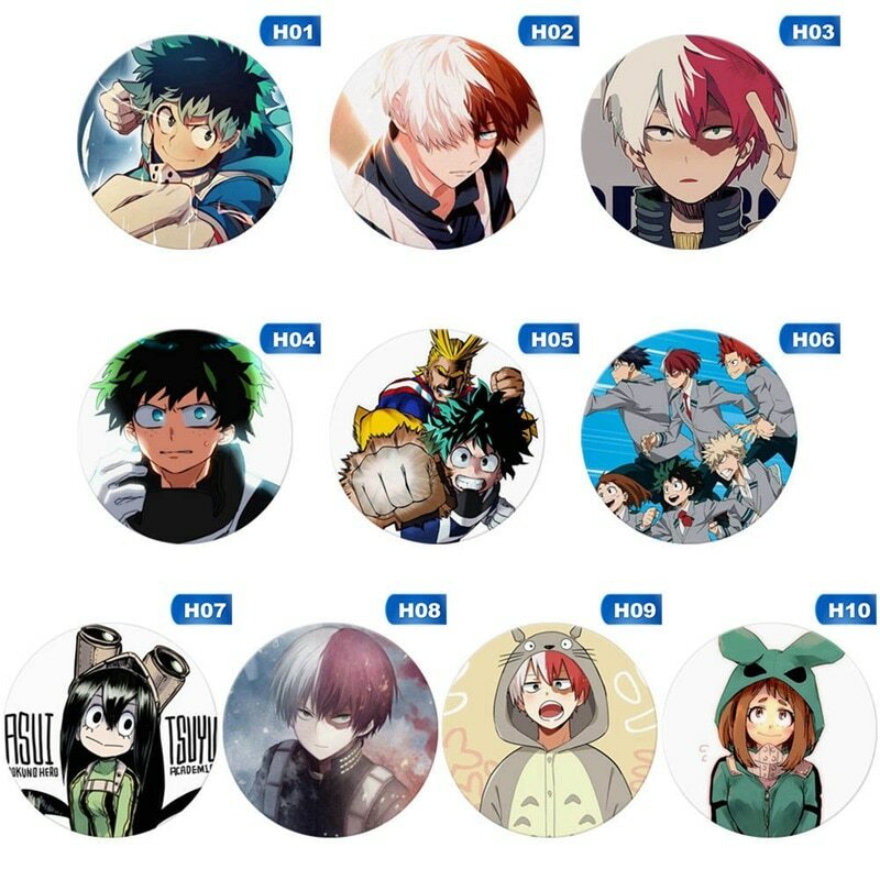 My Hero Academia Anime Peripheral Cartoon Round Acrylic Badge Collectible Brooch Pins Button Badges Bag Accessories