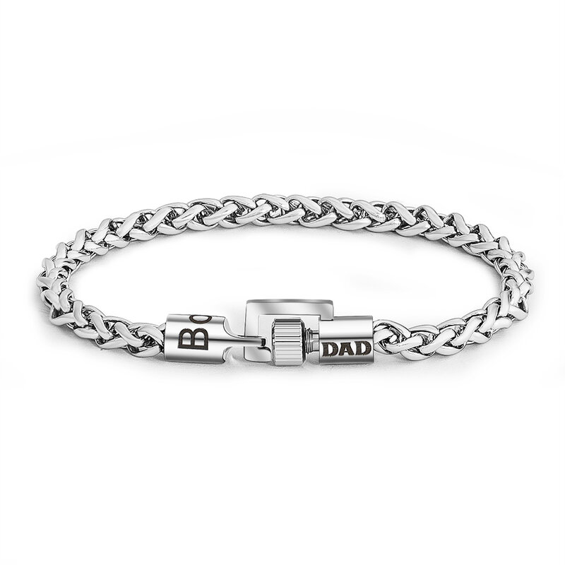 Personalizado pulseira de aço inoxidável pulseira de homem dia dos pais jóias presente