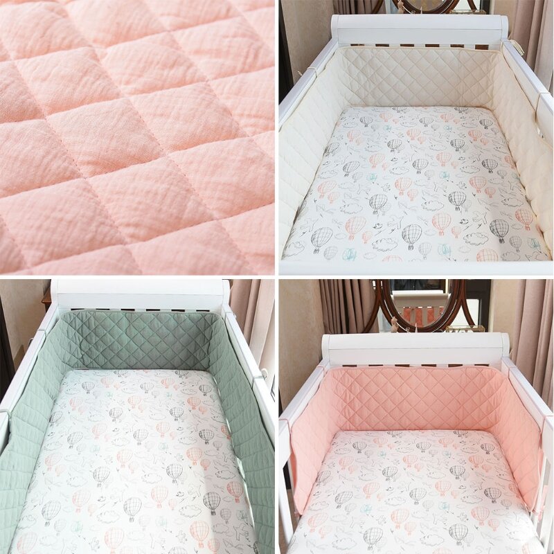 almohadas para recién nacidos Parachoques de algodón grueso para cuna de bebé cojín Protector de cuna de una pieza decoración de ropa de cama para habitación 