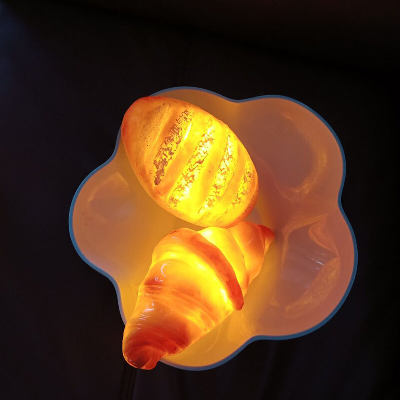 Einzigartige Handgemachte Simulation Croissant LED Brot Licht Für Home Nacht Lampe Dekoration Für Backen Zimmer Kuchen Shop Beleuchtung Geschenk