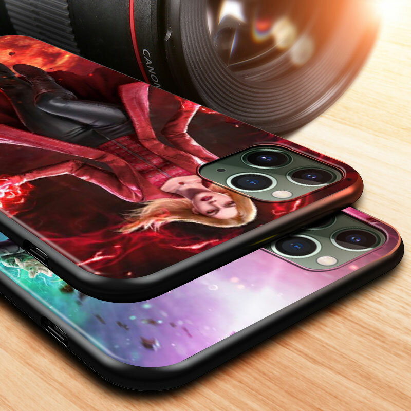 Wanda the Scarlet Witch Marvel For Apple iPhone 12 11 XS Pro Max Mini XR X 8 7 6 6S Plus 5 SE 2020 Black Cover Phone Soft Case