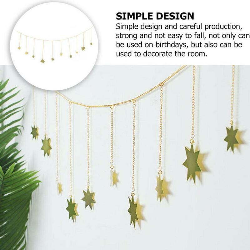 Creative Exquisite Stars Pendant Hanging Ornaments Shower Banner Supplies Decor Baby Christmas Birthday Wedding Decoration I6A6