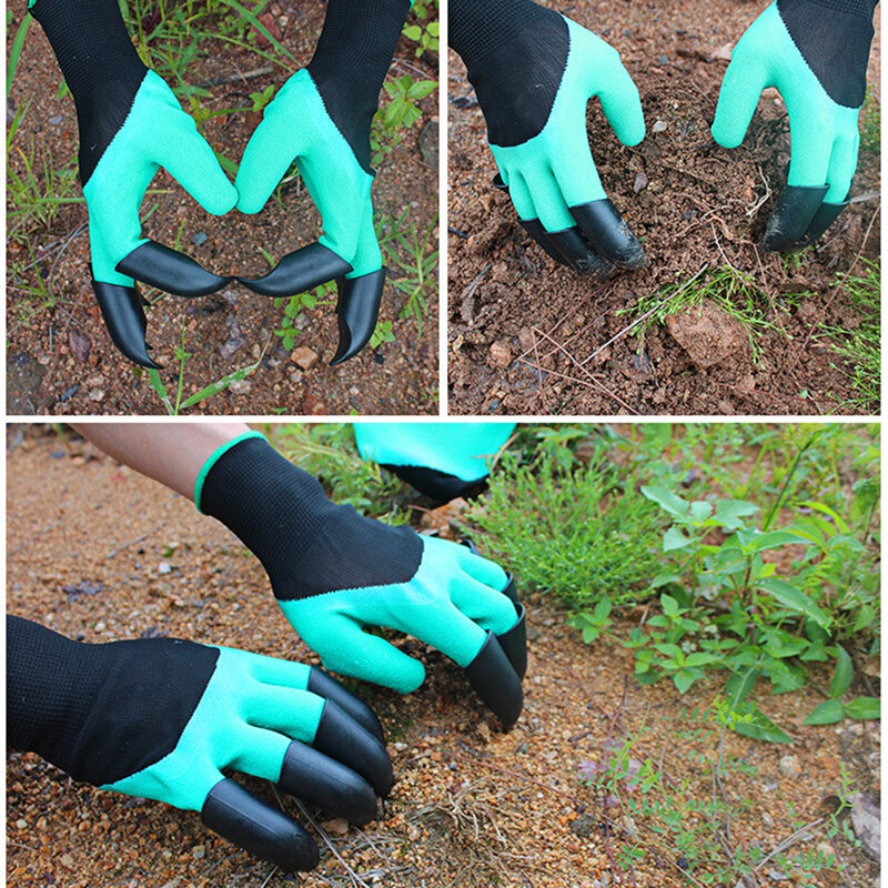 Garden Gloves with Single/Double Fingertips Claws Waterproof Gardening Working Gloves for Digging Planting Weeding Seed