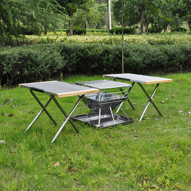55*35*38cm New Outdoor Folding Table Camping Aluminium Alloy BBQ Picnic Table Waterproof Durable Folding Table Desk