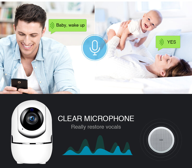 Caméra de Surveillance intelligente iP Wifi Cloud HD 1080P, dispositif de sécurité à infrarouge, avec suivi automatique, pour l'extérieur