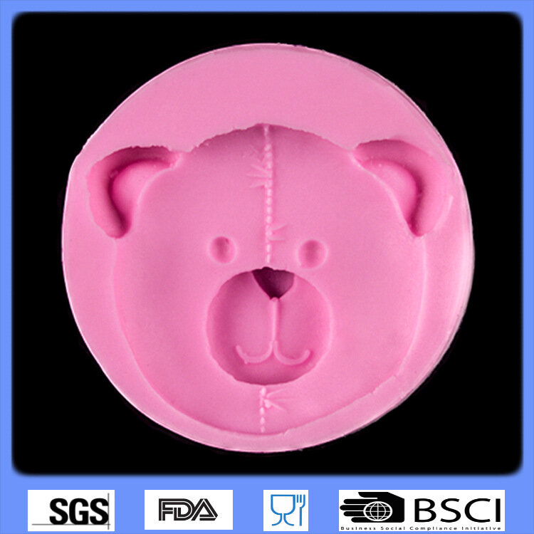 HEARTMOVE-Molde de silicona para chocolate con forma de oso, herramienta de decoración de pasteles, galletas, Fondant con forma de cabeza de oso, 1 unidad, 9216