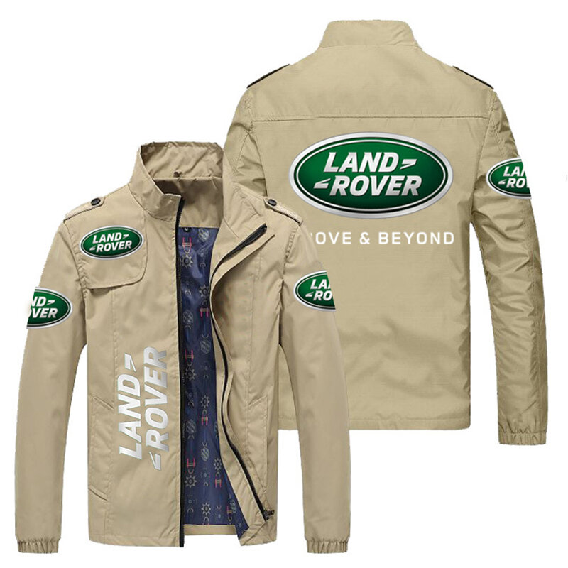 Новинка, мужская куртка Land Rover, куртки на молнии с принтом логотипа, Модная приталенная Повседневная бейсбольная форма в стиле панк, байкерская куртка, верхняя одежда
