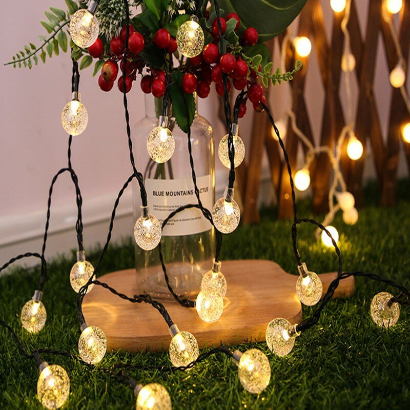 Cadena de luces LED solares para decoración navideña 9,5 m 