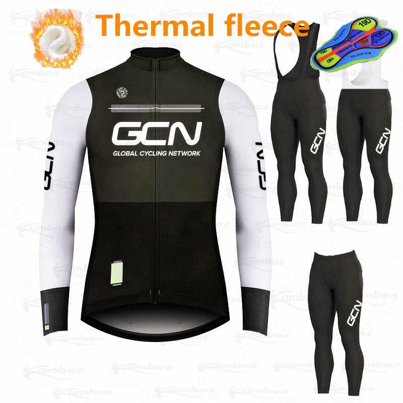 2021 NEW GCN Cycling Jersey Sets Winter Fleece Long Sleeve Mountain Bike Cycling Clothing Racing MTB Bicycle Clothes Wear Suits