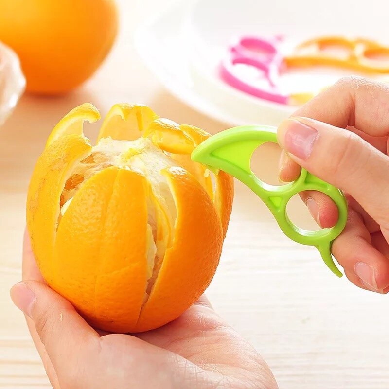 3個オレンジピーラースケーラー指タイプオープンオレンジレモンスライサーリムーバー果物スライサーオープナーピールオレンジ装置キッチンガジェット