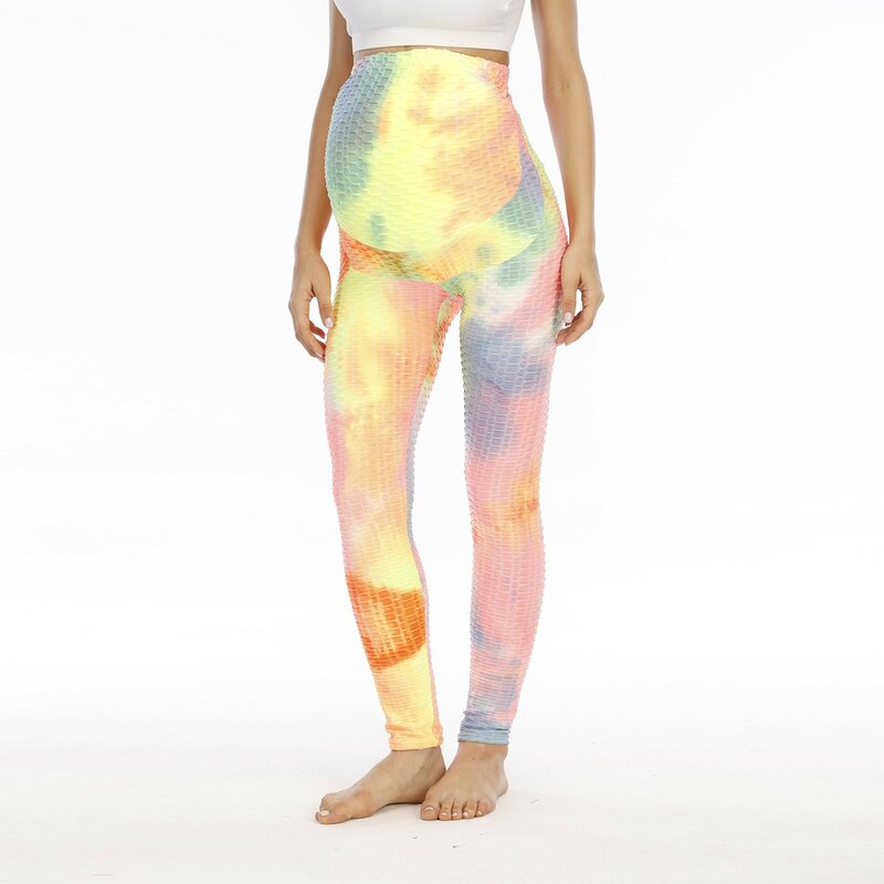 Pregnant Women Maternity Pregnancy Soft Casual Pants Tie-dyed Stretch Athletic Workout Yoga Full Length Pant Leggings Clothes