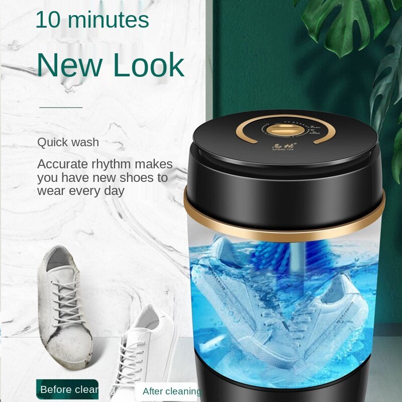 Ha-life 6.6KG Mesin Cuci Semi-otomatis Mesin Cuci Sepatu Biru Cahaya Antibakteri 220V dengan Sikat Pakaian Cuci 10 Menit