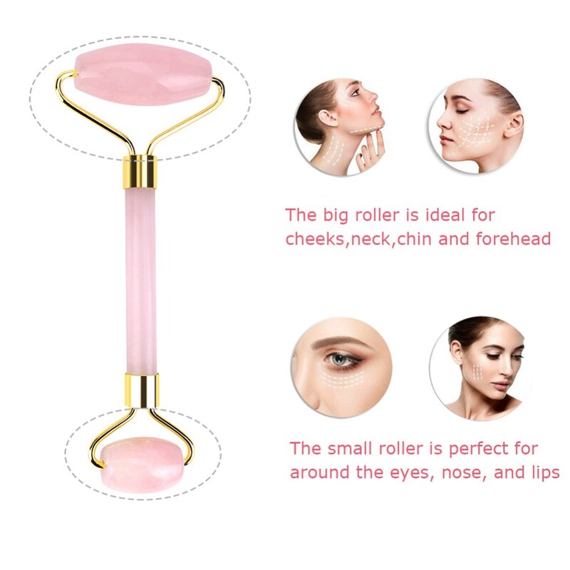 Rose Quartz Roller Natural Jade Massager For Face Gouache Scraper Face Scraper Facial Roller Slimming Face Lifting  Skin Care