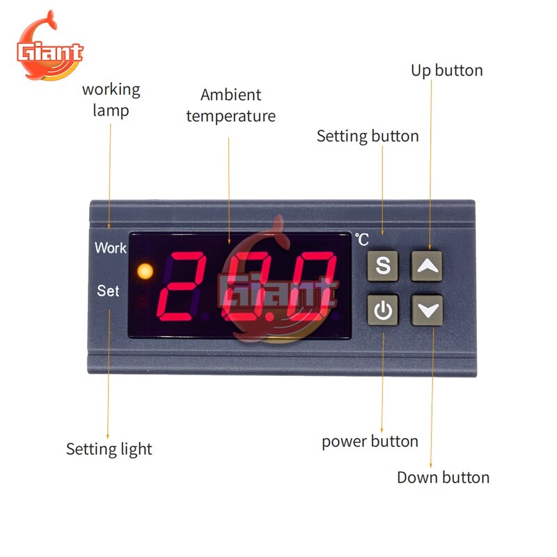 Controlador de temperatura Digital MH1210W, termostato ajustable, interruptor de Control de temperatura, regulador de temperatura, 110V, 220V, 12V, 10A