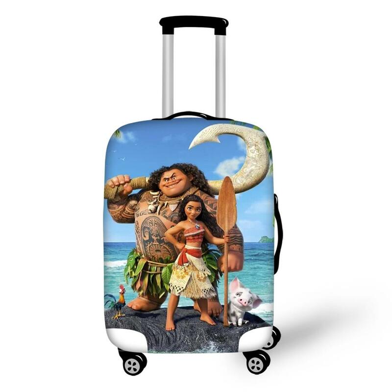 HaoYun pokrowiec na bagaż podróżny Moana Vaiana wzór księżniczki pokrowiec na walizkę Cartoon Design elastyczny pyłoszczelny i wodoodporny ochraniacz