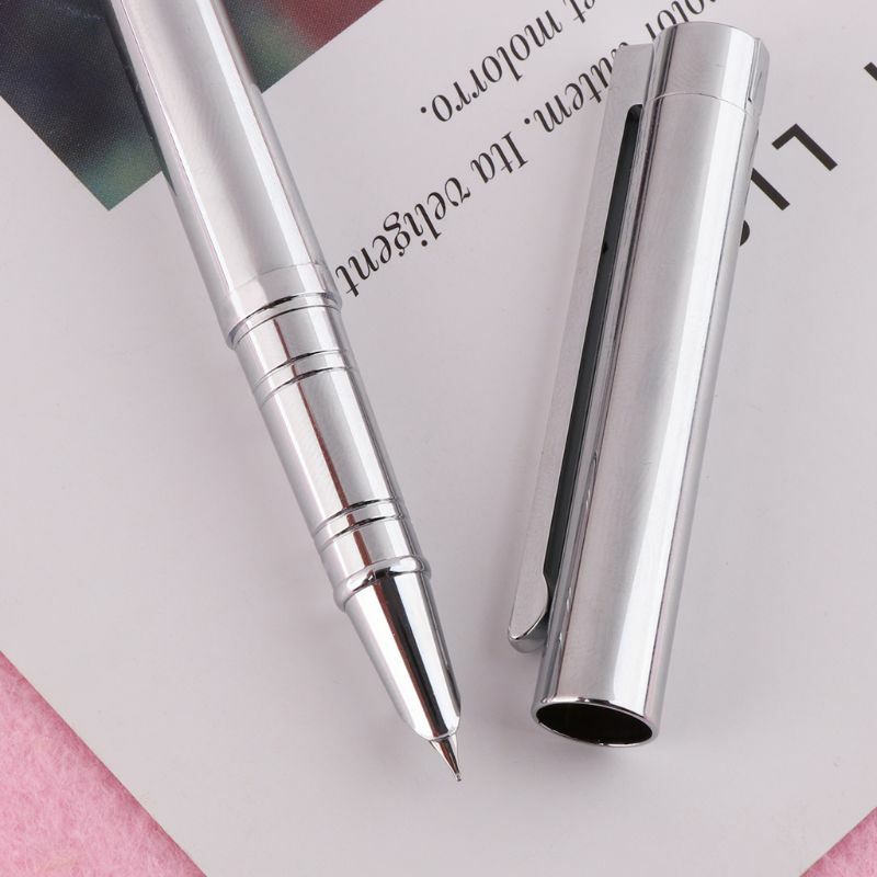 Горячая новинка Jinhao 126 полная Серебристая тонкая перьевая ручка с капюшоном Прямая поставка
