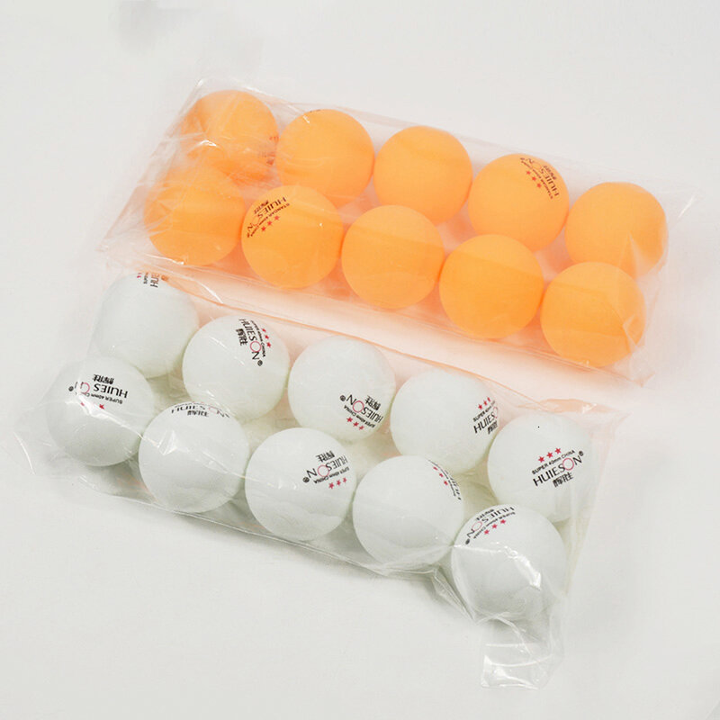 Bola profissional de tênis de mesa para huieson 10 pçs/saco 3 star, bolas de ping pong 40mm + 2.9g para competição, bolas de treinamento