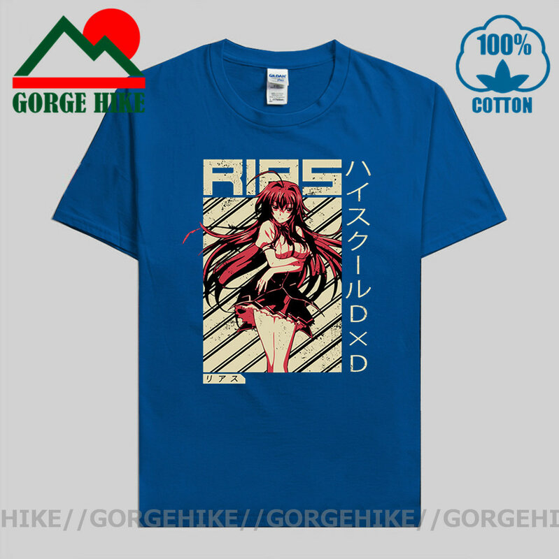 GorgeHike Men t-shirt Rias Gremory High School DxD Anime Shirt man Tshirt Women T Shirt Men Cotton Tees Harajuku tshirt camiseta
