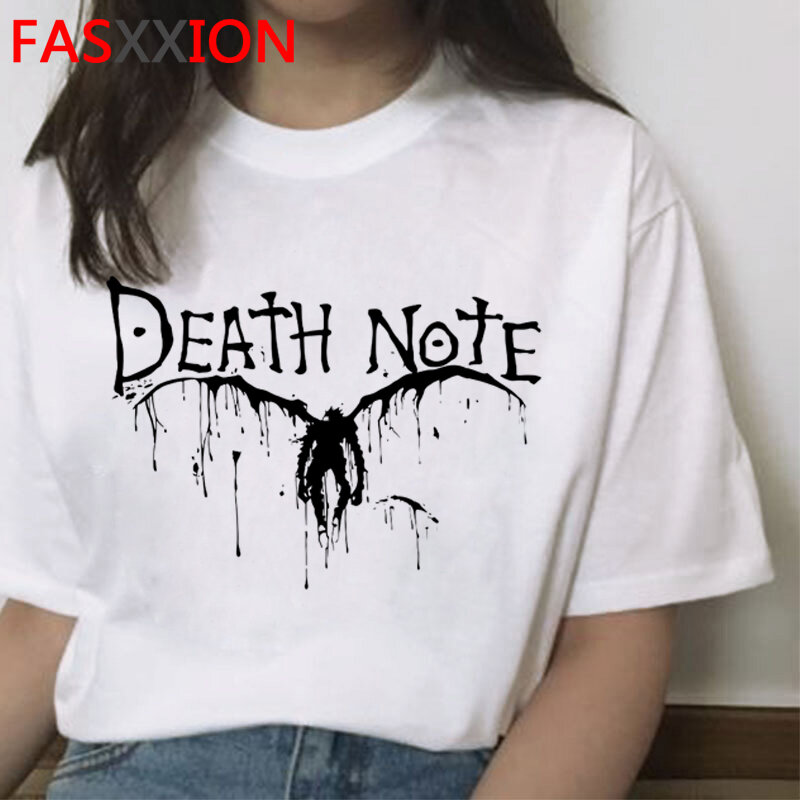 La nota de muerte camiseta top mujeres grunge blanco t camisa gráfico camisetas mujeres camisetas camiseta harajuku
