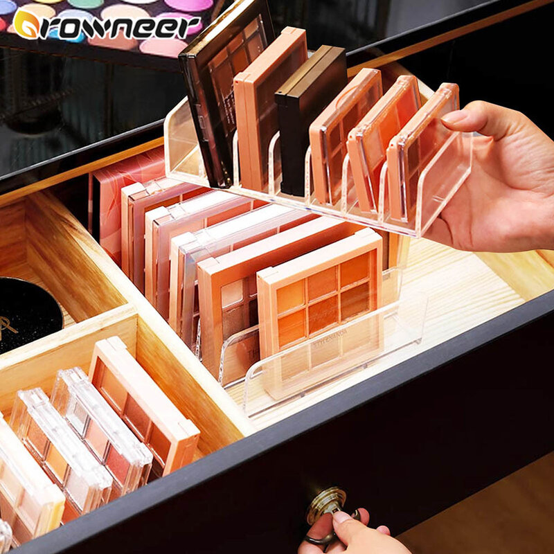7 Grids Clear Acrylic Eyeshadow Compact Organizer Drawer Organization Divider Makeup Storage Box Transparent Slot Cosmetics Case
