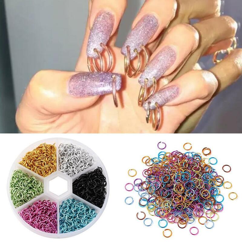 Piercing do paznokci urok dynda zdobienie paznokci dekoracje Glitter 3D Nails Piercing dekoracja akrylowa stop metali projekt Piercing Nail Art