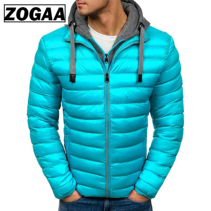 Мужская куртка с капюшоном ZOGAA, хлопковая парка, сохраняющая тепло, зимняя, 2021