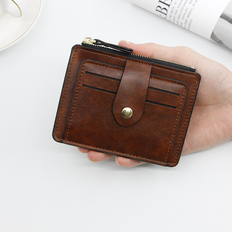 Cuir véritable mini portefeuille carte de crédit titulaire Hommes Femmes Slim Pièce Change Sac à main