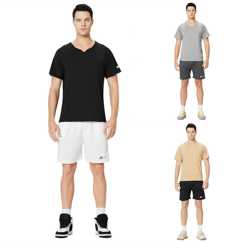 58 #2021 novo verão terno de roupas esportivas masculinas roupas de corrida de fitness casual wear masculino terno camiseta + calções de ginástica respirável de duas peças