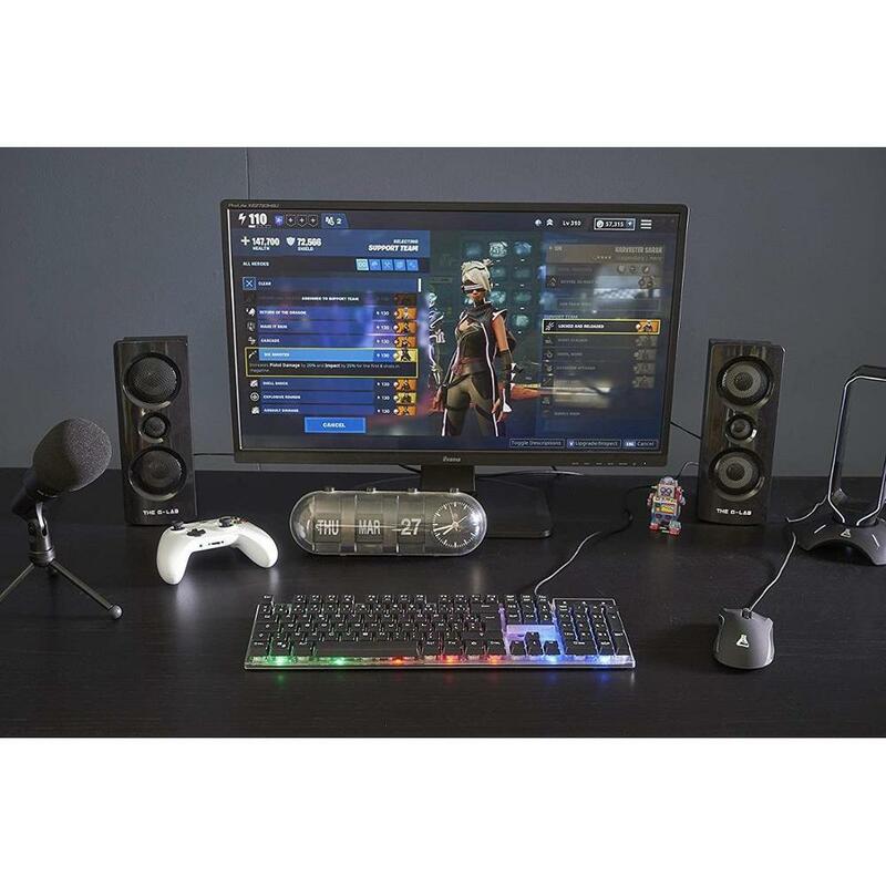 THE G-LAB Combo Zinc Pack de Teclado Gaming USB y Ratón Multicolor Retroiluminación –Gaming QWERTY - Incluye Ñ Anti-Ghosting