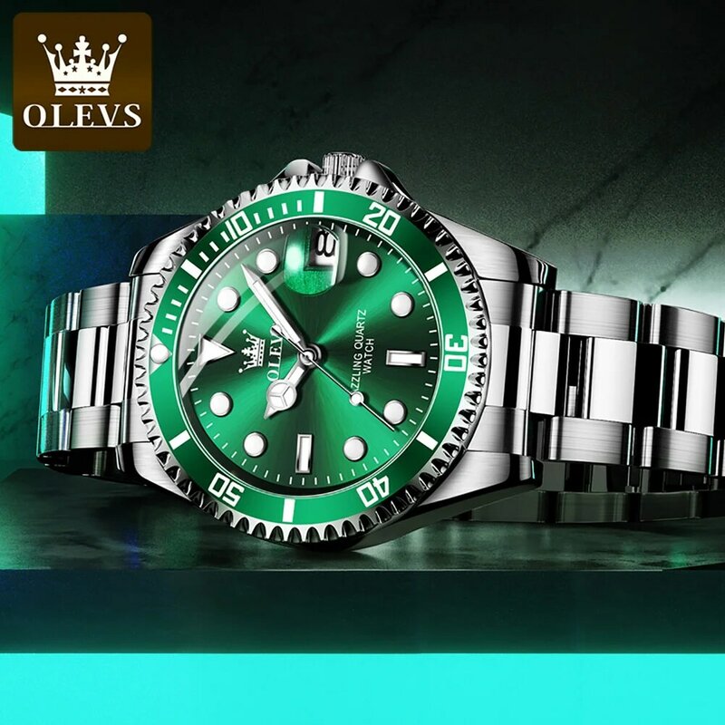 Olevs-メンズクォーツ時計,新しいファッション,カジュアル,ビジネス,時計,耐水性,スポーツ