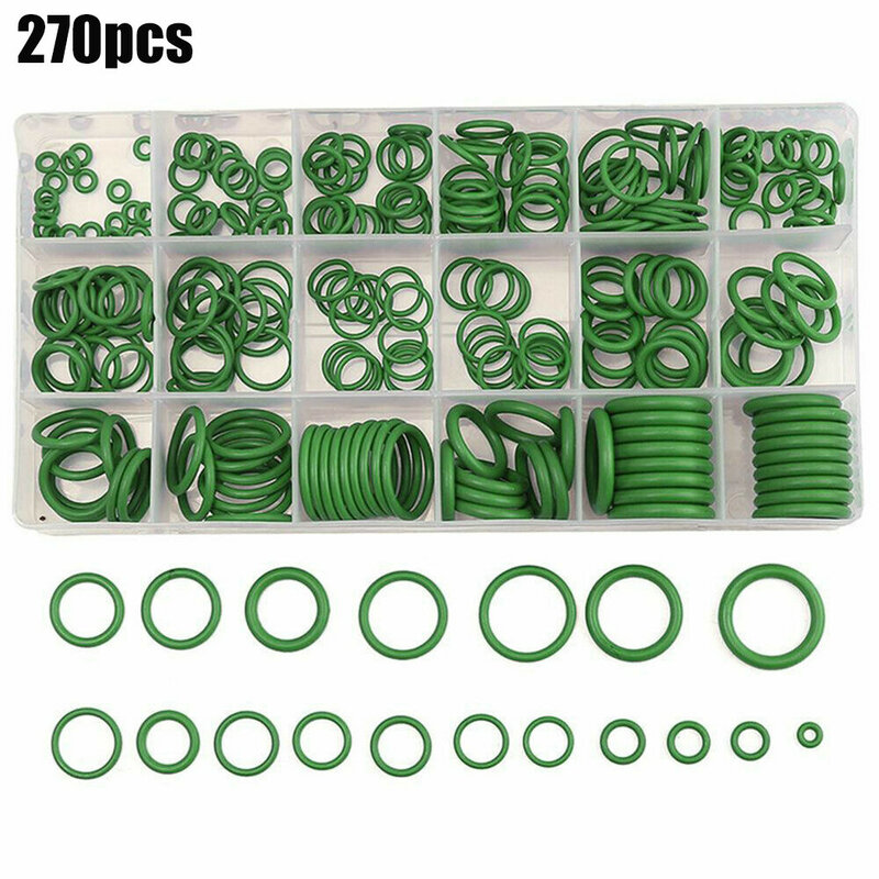 270Pcs Airconditioning Rubber O Ring Seal Assortiment Kit Green Air Con Nitril Ringen Hoge Kwaliteit 18 Maten