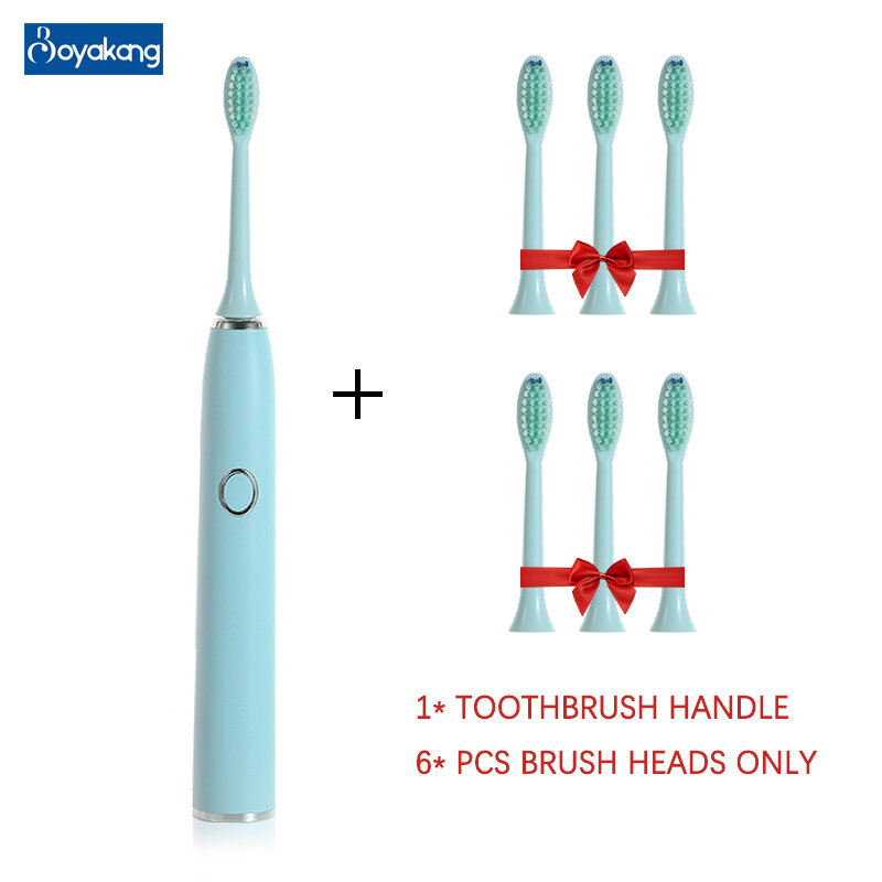 Boyakang-cepillo de dientes eléctrico para adulto, cepillo de dientes eléctrico sónico recargable con temporizador inteligente IPX8, cerdas Dupont impermeables, carga USB
