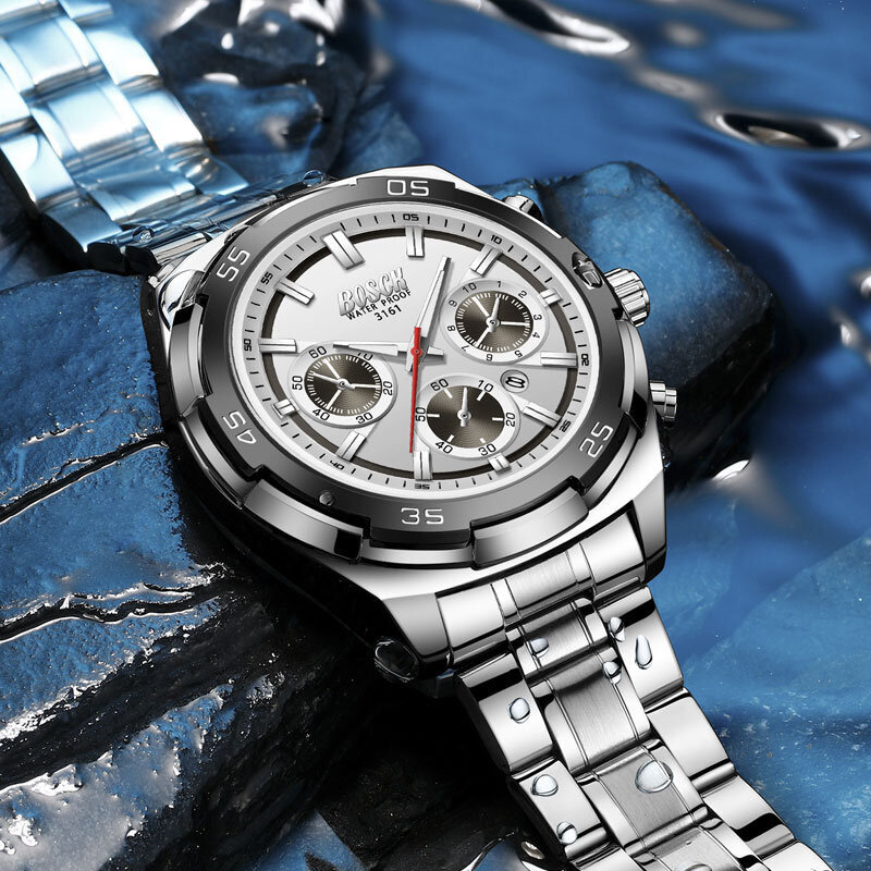 Wysokiej jakości zegarki Relogio Masculino mężczyźni 2020 Top marka luksusowe złoty chronograf mężczyźni zegarki złoty duży męski zegarek