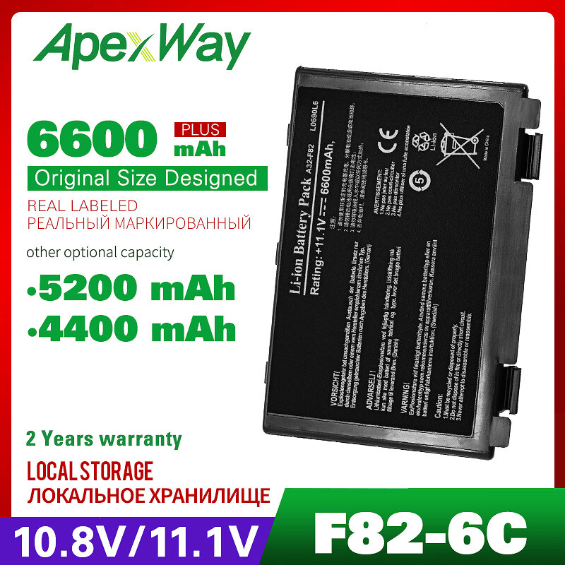 Bateria para laptop asus, 11.1v, para k40 k40in k50 k50in k50ie k50hij k60 k61 flash a32 f82 x8b k50in pro8dij tio k61ic