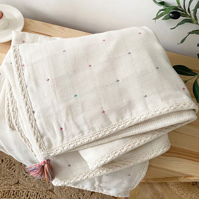 Mantas de muselina para recién nacido, ropa de cama orgánica, 6 capas