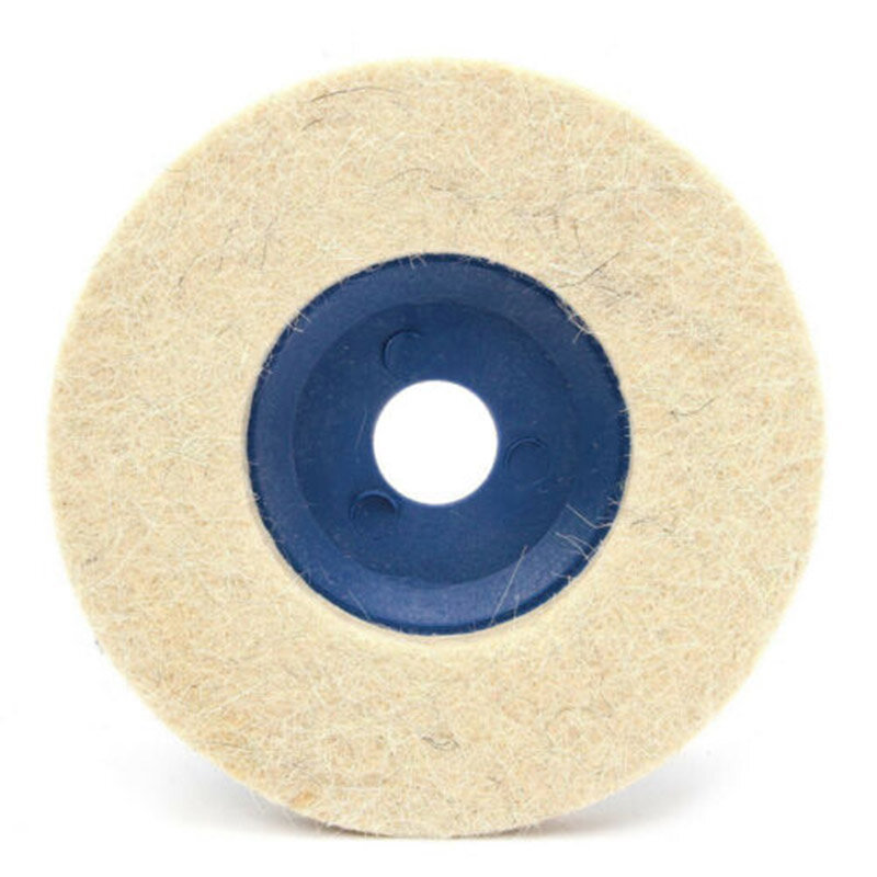 3x 100mm 4Inch Round Wool Buffing Pads Polishing Wheel Felt Buffer Disc Set