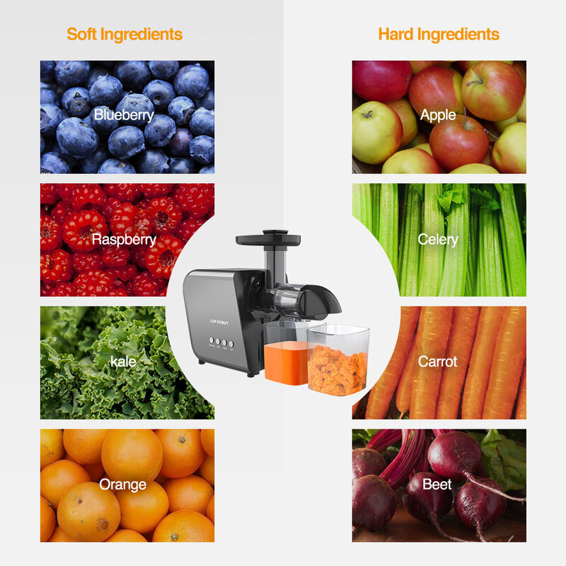 LUFVEBUT Vegetables And Fruits Juicer Blender Squeezer Juice Extractor Soft And Hard Modes Freeshiping Slow Masticating Juicer