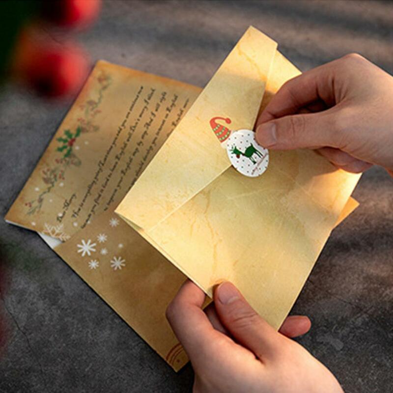 عيد الميلاد سلسلة خمر براون كرافت ورقة الكتابة رسالة حفلة ظرف ورقي عطلة دعوة زفاف ورق عيد الميلاد Pa I7Q8