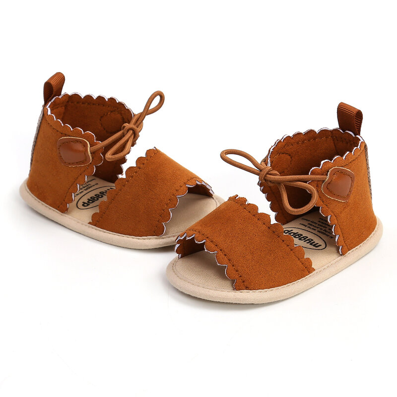 Sandalias de bebé para niña pequeña suela blanda lazo Prewalker para niño pequeño zapatilla antideslizante con lazo de verano Sandalia de 0 a 18M 