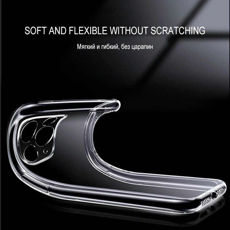 Luxus Klar Weichen Fall Für Iphone 11 Pro XS Max X XR Transparent Silikon Fall Für Iphone SE 2020 7 8 6S 6 Plus 5 5S Volle Abdeckung