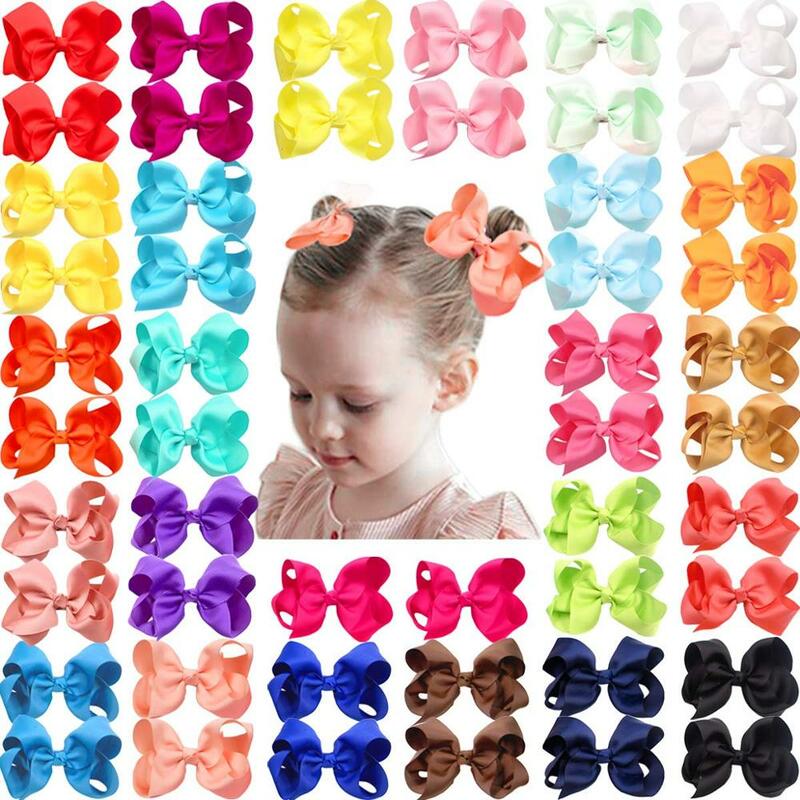 Банты для волос для девочек, 50 шт., 4,5 дюйма, объемные банты «Аллигатор» для маленьких девочек, 25 цветов в партии