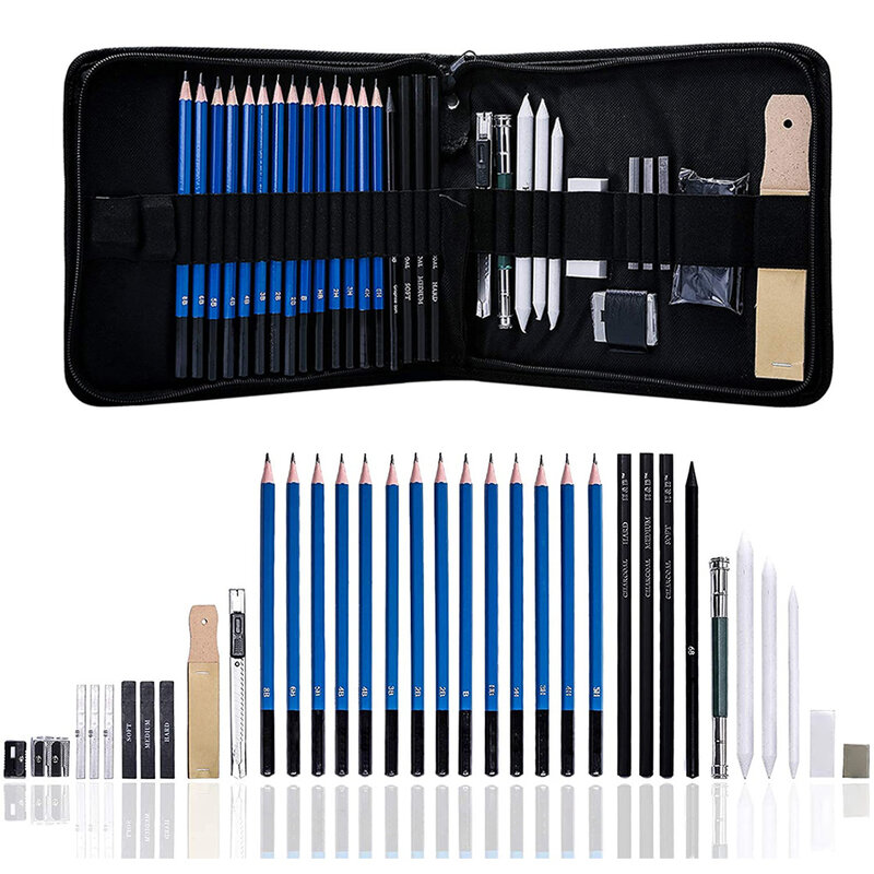 32pcs Sketch and Drawing Kit Professional Sketching Pencils 2B 4B 8B Artists Kneadable Eraser Shading Graphic Tools